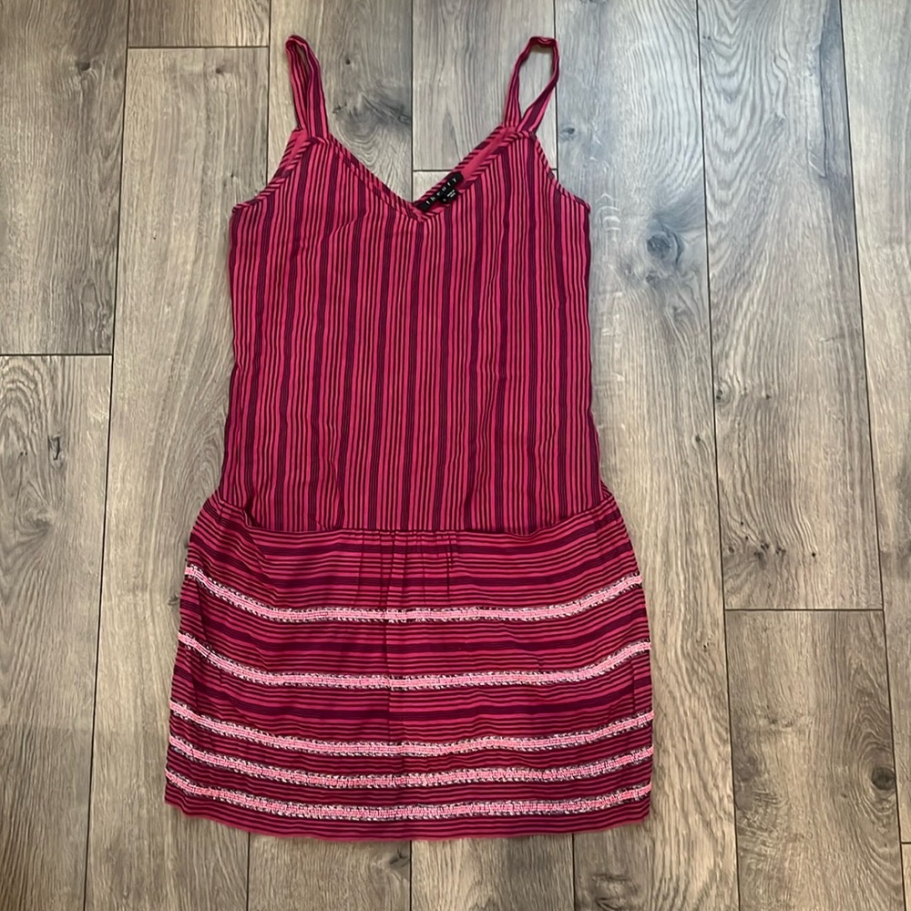 Theory beaded shift dress pink